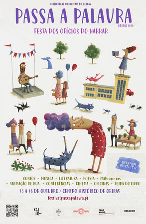 Ilustração para o cartaz do festival "Passa a Palavra" - Festa dos Ofícios do Narrar, 2020. Design da Gerador.\\n\\n12/05/2021 14:53